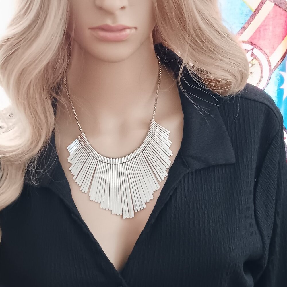 Silver Necklace and Earrings